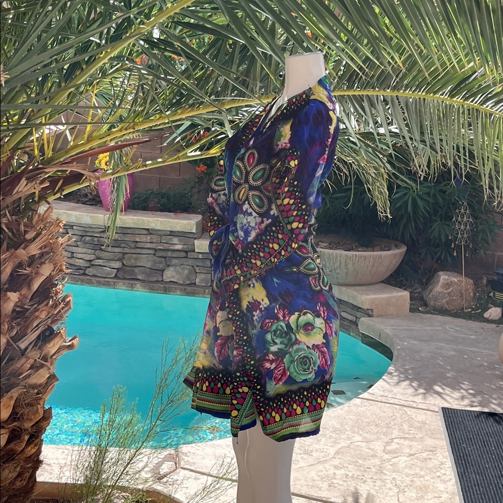 Vibrant Multicolor Kimono Cover-Up - Picture 5 of 5